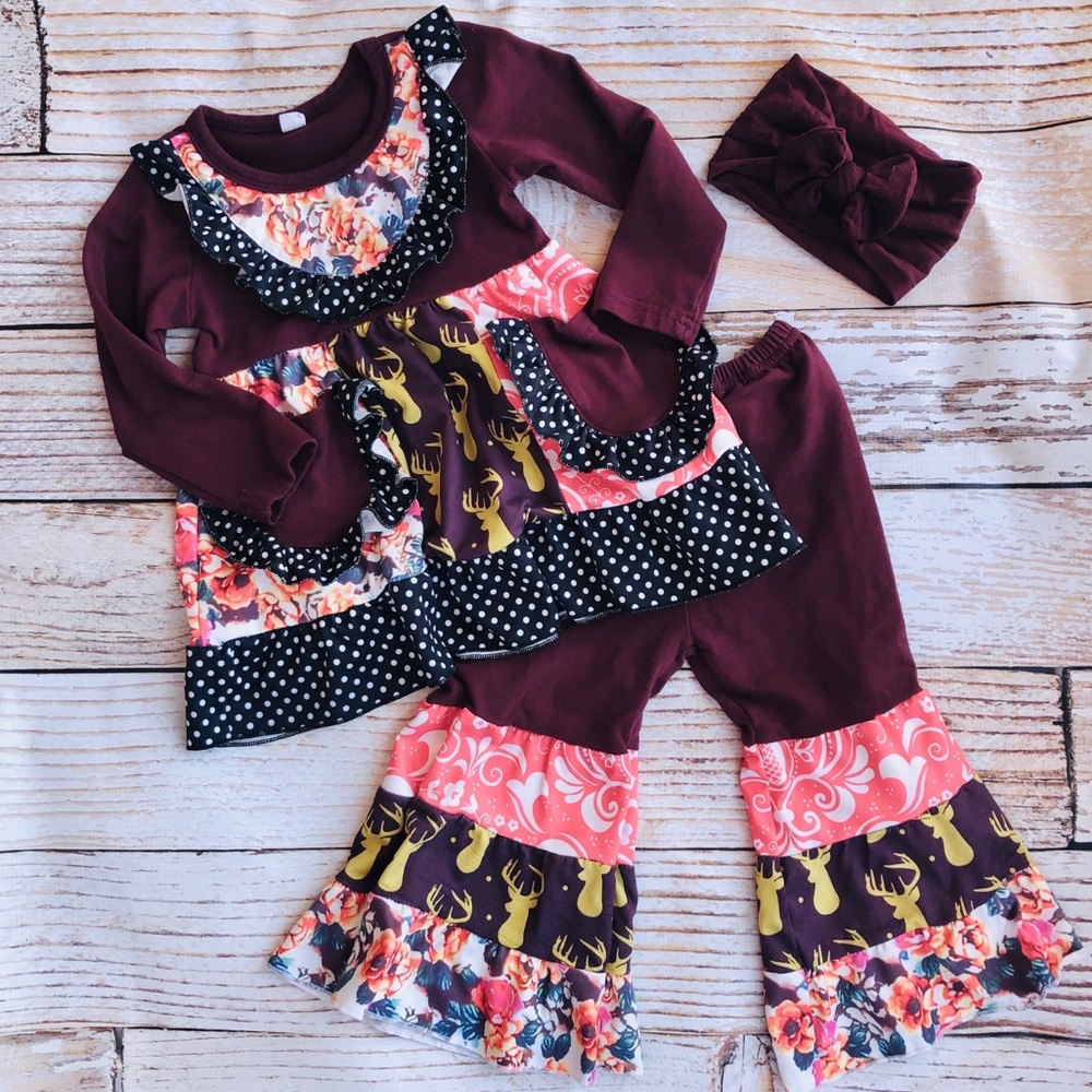 Baby Girl Boutique “Oh My Deer” Set - 12-18M